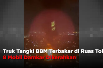 Truk Tangki BBM Terbakar di Ruas Tol, 8 Mobil Damkar Dikerahkan