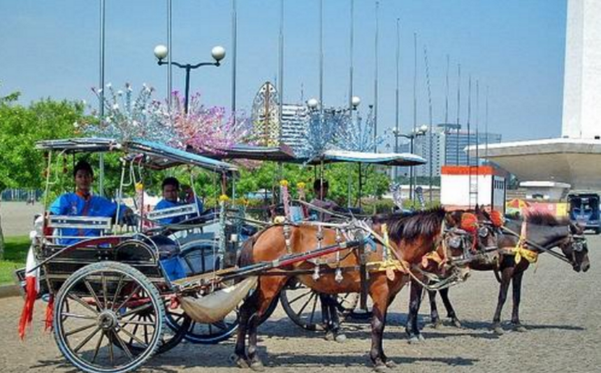 Delman di kawasan Monas sebagai simbol dari Kota Jakarta. Foto: Pemkot Jakpus