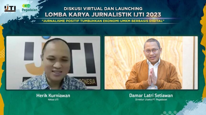 PT Pegadaian bersama Ikatan Jurnalis Televisi Indonesia (IJTI) menggelar kickoff sebagai tanda dimulainya Lomba Karya Jurnalistik 2023, yang dilakukan secara daring pada Kamis (02/03). foto/istimewa
