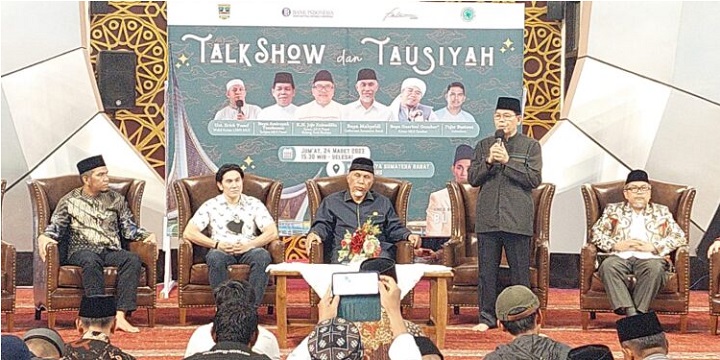 Buya Amir dalam Talk Show dan Tausiyah Film Buya Hamka di Masjid Raya Sumatera Barat. Foto: PP Muhammadiyah