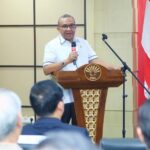 Wamenaker Afriansyah Noor ketika memberikan sambutan pada pertemuan dengan Delegasi Provinsi Guangxi CHINA-ASEAN Business and Investment Summit (CABIS), di Jakarta. Foto: Kemenaker