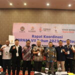 Ketua Kormi Hayono Isman dalam Rapat Kerja FORNAS VII 2023 di Hotel Aston Grogol, Jakbar. Foto humas Kormi