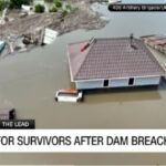 Tampak rumah yang banjir di Ukraina karena adanya bendungan yang dirusak Rusia. Foto: tangkapan layar CNN