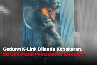Gedung K-Link Dilanda Kebakaran, 20 Unit Mobil Pemadam Dikerahkan