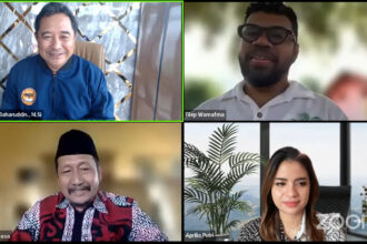 Webinar mingguan MIPI bertema “Pemikiran tentang Masa Depan Otonomi Daerah di Indonesia [Sesi 7]”, Sabtu (5/8), menghadirkan narasumber Wakil Ketua Komite I Dewan Perwakilan Daerah (DPD) RI Filep Wamafma dan Guru Besar FISIP Universitas Gadjah Mada (UGM) Purwo Santoso. Foto: MIPI