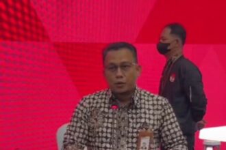 Kepala Bagian Pemberitaan KPK, Ali Fikri dalam jumpa pers di Gedung Merah Putih, Jakarta, 7 Juli 2023. Foto: Live streaming official_kpk (instagram)