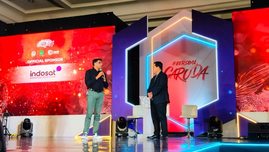 Ketua Umum PSSI,Erick Thohir pada acara PSSI Partner Summit, Rabu (27/9). Foto: Indosat Ooredoo