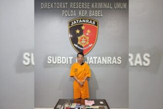 Ju alias Junaidi (25) kembali harus berurusan dengan pihak Polda Bangka Belitung. Foto: Humas Polri