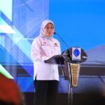 Menteri Ketenagakerjaan Ida Fauziyah saat mengikuti Rapat Koordinasi Nasional Satuan Tugas Pelindungan Pekerja Migran Indonesia, di Cikarang Kabupaten Bekasi Jawa Barat. Foto: Ist