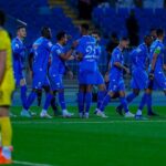 Selebrasi skuad Al Hilal dalam laga Liga Champions Asia melawan Nassaji Mazandaran, Senin (4/12/2023). (c) Al Hilal Official