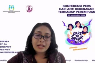 Tampak talk show ‘Perlindungan Perempuan dari Segala Bentuk Kekerasan’ di Perpustakaan Nasional Republik Indonesia pada Jumat (1/12). Kegiatan ini dalam rangka menyambut peringatan 16 Hari Anti Kekerasan terhadap Perempuan (HAKtP) yang berlangsung dari tanggal 25 November hingga 10 Desember 2023. Foto: ist