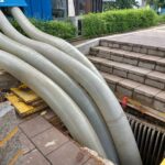 Sejumlah pompa air disiapkan petugas Sudin Sumber Daya Air (SDA) setempat guna mengantisipasi genangan di jalan raya saat musim hujan.