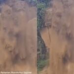 Aliran air banjir bercampur lumpur di Desa Cikadut Kecamatan, Cimenyan, Kabupaten Bandung, Rabu (10/1). Foto: IG, @folkjawabarat (tangkap layar)