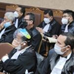 Tim pembela pasangan capres 02, Hotman Paris saat mengikuti proses persidangan.(Foto dok pribadi)