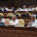 Menteri Pekerjaan Umum dan Perumahan Rakyat (PUPR) Basuki Hadimuljono didampingi para Pimpinan Tinggi Madya dan Pratama di lingkungan Kementerian PUPR, menyampaikan realisasi capaian anggaran TA 2023 dan rencana program kerja TA 2024 pada Rapat Kerja bersama Komisi V DPR RI di Jakarta, Senin (1/4/2024).