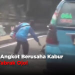 Sopir Angkot Berusaha Kabur Usai Tabrak Ojol