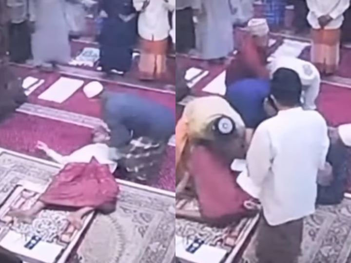 Imam Anre Gurutta (AG) Dr.KH Mujahid Said, M.Ag, meninggal dunia saat memimpin sholat subuh di Masjid Agung Kabupaten Takalar, Sulawesi Selatan. Foto: IG, @terangmedia (tangkap layar)