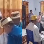 Momen Wali nikah memukul muka mempelai pria akibat emosi. Foto: IG, @memomedsos (tangkap layar)