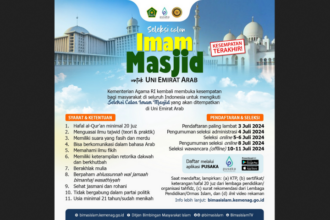 Pendaftaran seleksi calon imam masjid untuk ditempatkan di Uni Emirat Arab (UEA) dibuka hingga 3 Juli 2024. Foto: kemenag